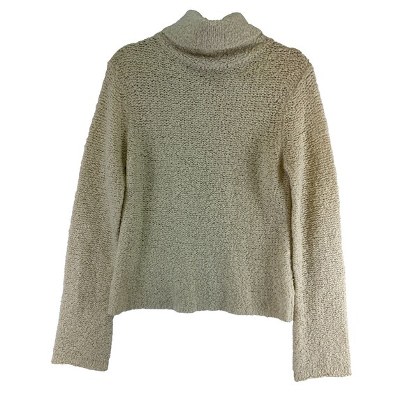 J Crew Cream Turtleneck Sweater Bell Sleeve Pullover Vintage Wool Womens Medium - Picture 2 of 12